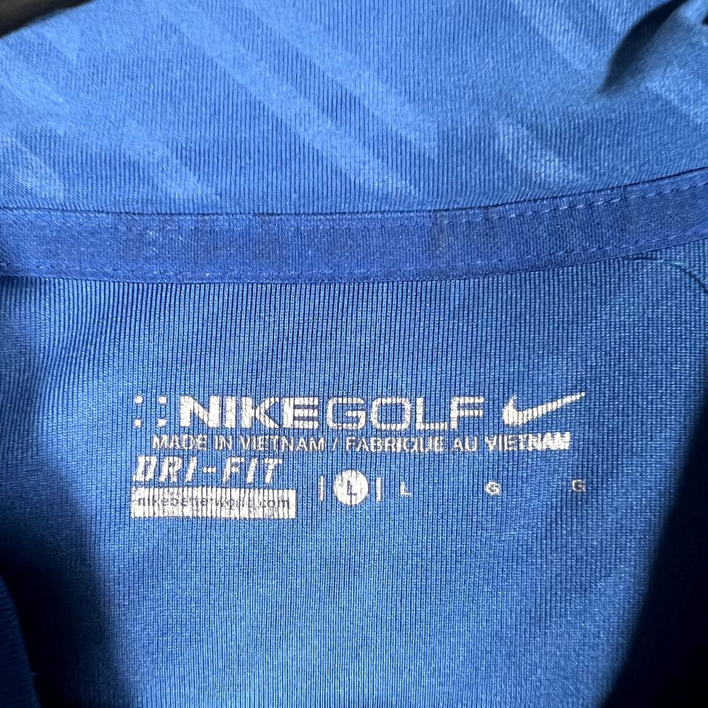 Nike Polo Shirt Mens Large Blue Active Golf Short Sleeve Performance Stretch - Picture 13 of 16